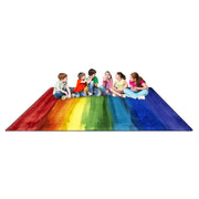 Rainbow Magic 10'9" x 13'2" Area Rug in Color Rainbow by Joy Carpets – 10'9" x 13'2" (Rectangular), Nylon, Rainbow, Model 2146G-01
