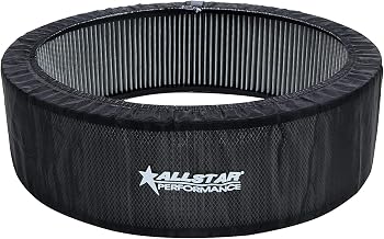 Allstar Performance Air Filter Wrap, Pre Filter, 14 in OD, 3 in Tall, Polyester, Black, Allstar 14 in Washable Filters, Each