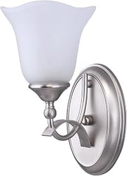 Canarm LTD IWF263A01BPT Artisan 1 Light Wall Fixture Frost Glass 60W Type A Brushed Pewter Finish