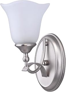 Canarm LTD IWF263A01BPT Artisan 1 Light Wall Fixture Frost Glass 60W Type A Brushed Pewter Finish