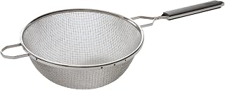 Winco 10 1/4" Stainless Steel Mesh Strainer | Medium filtration, Foodservice, Great for Draining Pasta, Rinsing Produce, Straining and Kitchen Prep