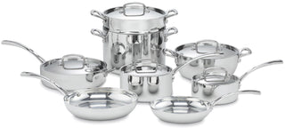 French Classic Tri-Ply Stainless 13-Piece Cookware Set by Cuisinart – 13-Piece, 1.5 quarts, Stainless Steel, Silver, Model FCT-13