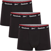 Reebok 3-Pack Sports Performance Men's Boxer Trunks, Black M