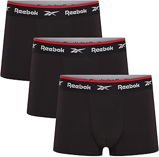 Reebok 3-Pack Sports Performance Men's Boxer Trunks, Black M