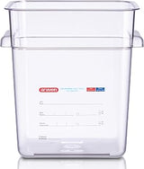 Araven Square Food Container, Food Container Commercial, 8 QT, Clear | polycarbonate storage tub with handles for restaurants, cafés, hotels, food trucks & commercial kitchens.