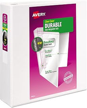 Wholesale CASE of 15 - Avery Durable Reference View Binders-Durable View Binder, 3" Cap, 11"x8-1/2", White