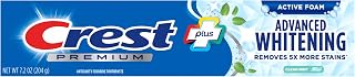 Crest Toothpaste Premium Plus Advanced Whitening Active Foam, 7.2 Ounce