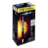 207 Retractable Gel Pens by Uni-Ball – 12 Count (Pack of 1), Stainless Steel, Black, Model SAN1905406