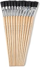 CLI Charles Leonard Long Handle Easel Brush, Size 18, Natural Bristle, Flat, 12 Per Pack, 2 Packs (CHL73575-2)