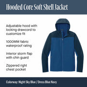 Hooded Core Soft Shell Jacket by Port Authority – Large, Polyester, Black/ Grey, Model J335