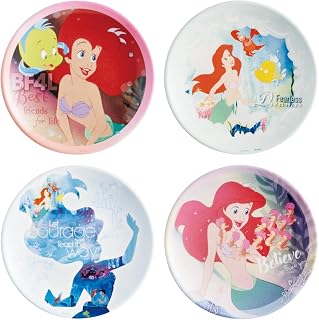Skater MPRU13S-A Melamine Mini Plates, Set of 4, 5.1 inches (13 cm), Ariel Final Frame, Disney