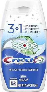Pls Scp White Liq F Size 4.6z Crest Complete Tartar Cntrl Whitening W/ Scope Liq Gel Toothpaste Mint Frsh