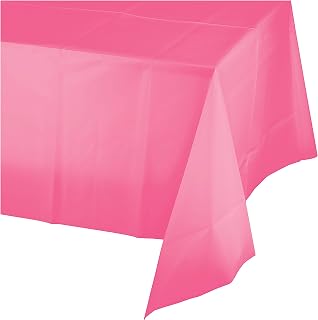 Creative Converting 54-inch W x 108-inch L Candy Pink Plastic Tablecloths, 3 Count (DTC011342TC)