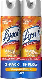 Lysol Disinfectant Spray, Sanitizer, Mango, 19 oz, 2 Pack