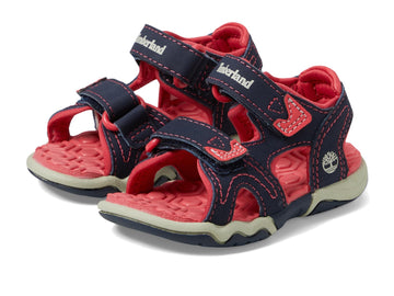 unisex child Adventure Seeker 2-strap - T K Sandal by Timberland – 4 Toddler, Synthetic Leather, Navy With Pink, Model TB0A1JZL_ZL0