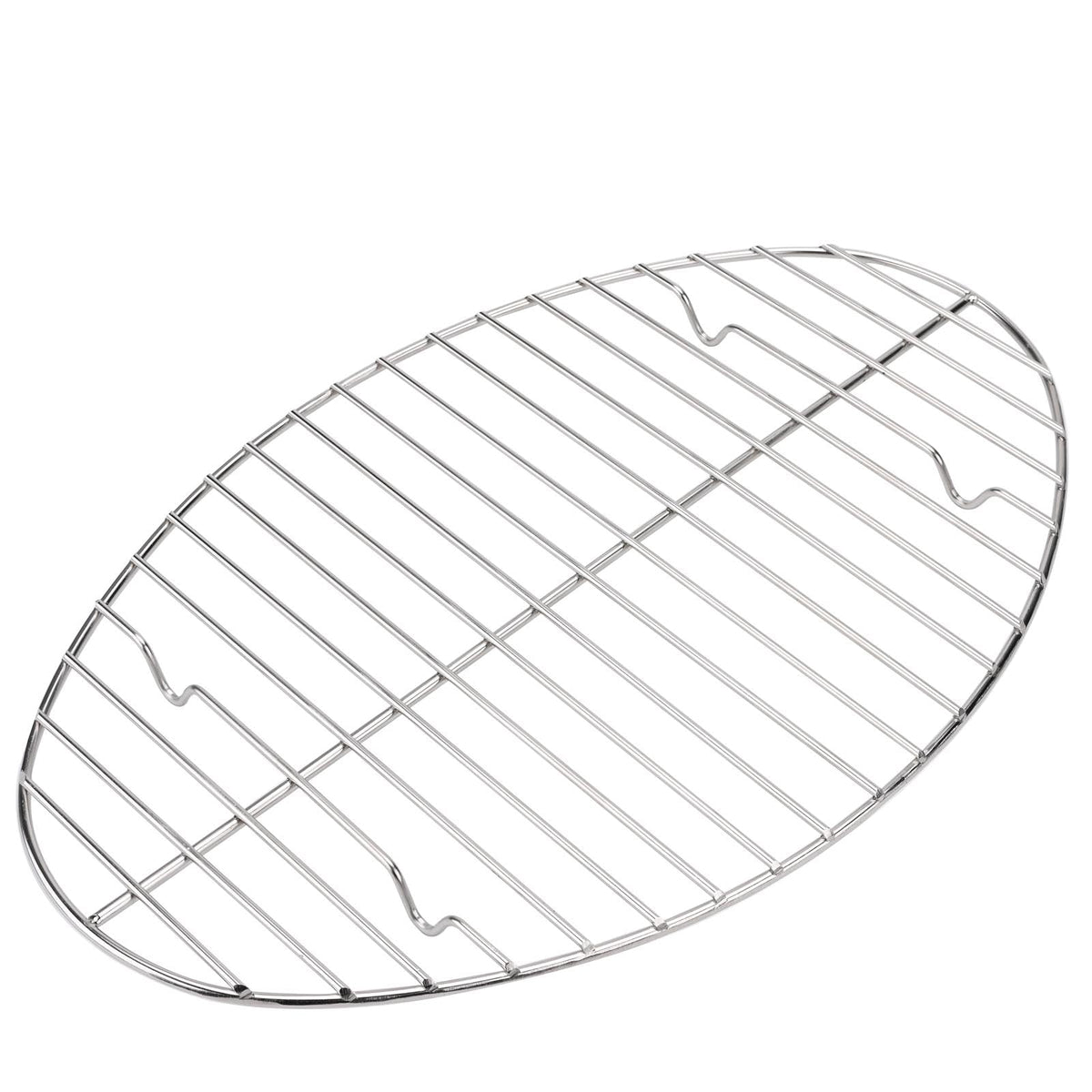 Mlintech Oval Roasting Rack, Stainless Steel Wire, 15x10 Inch, Silver