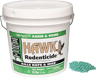 Motomco 106443 Hawk Rodenticide Pelleted Bait , 12 lb