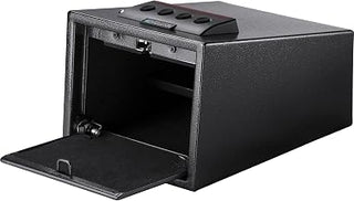 Barska Quick Access Electronic Keypad Safe – Digital PIN Lock Steel Security Box with Spring-Loaded Door, Removable Shelf, Foam Interior, Backup Keys – for Home or Office