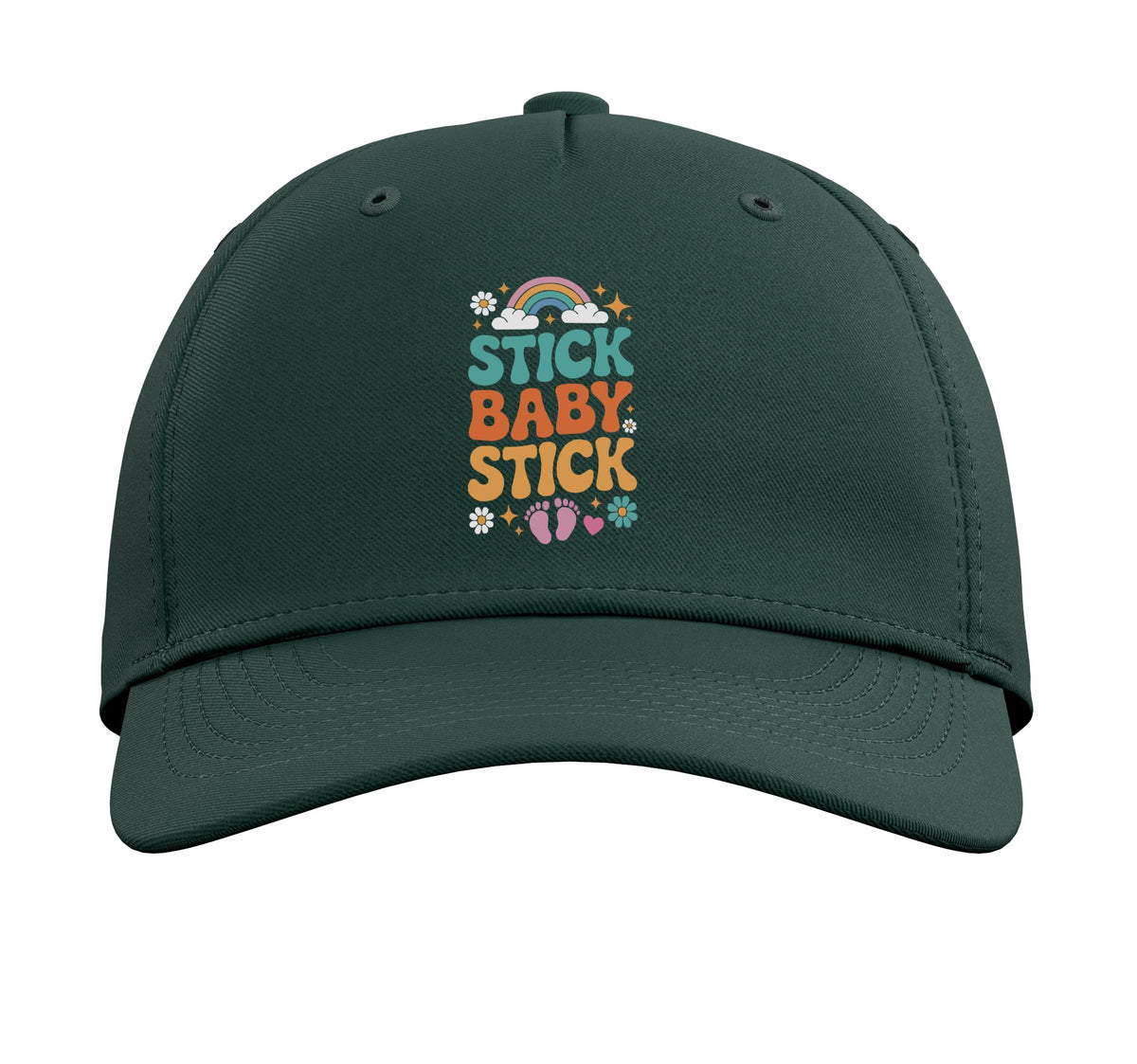 IVF in Vitro Fertilization Transfer Day Fertility Pregnancy Adjustable Printed Baseball Hat by IVF In Vitro Fertilization SteMi Apparel – Cotton, Dark Green