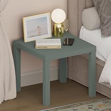 Furinno Classic Square Toolless Night Stand, Nightstand, Sage Green