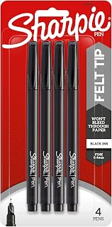 Sharpie Wraps Pen, Fine Point, 4-Pack, Black (1924213)