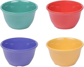 Elite Global Solutions 7 oz Red/Blue Melamine Bouillon Cup (Set of 12) | Dishwasher safe, Durable melamine, For soups, broth, sides and restaurant service