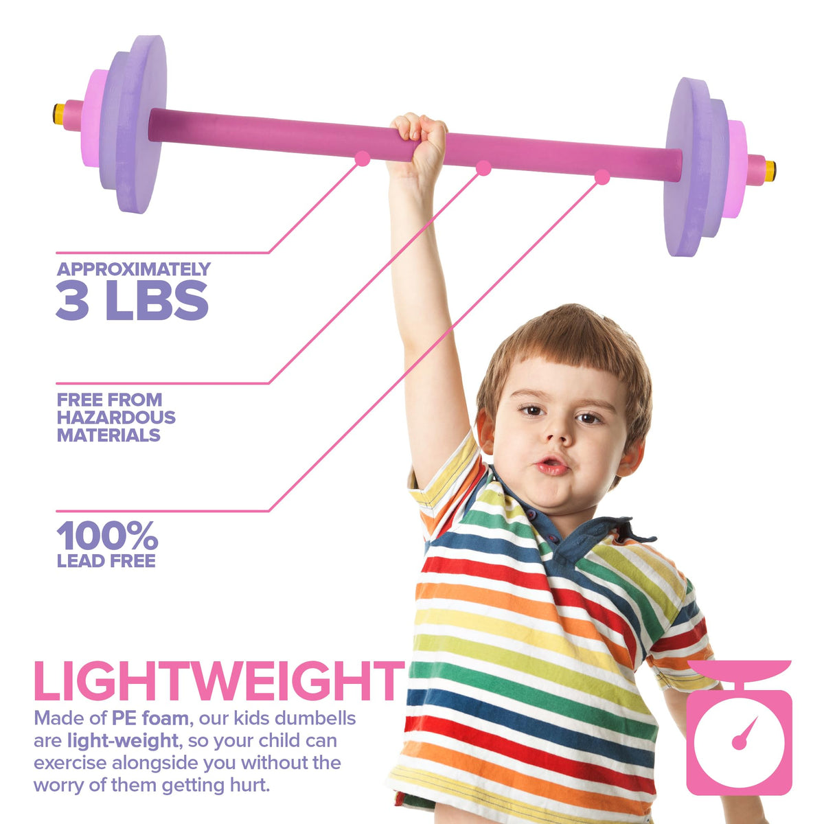 Modern Innovations Barbell / Pink/Purple / 30 inches x 7 inches Categories