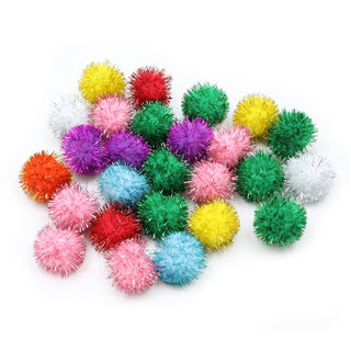 Glitter Poms 33Mm X 40-Piece Assorted by Creativity Street – 1-in., Glitter Assorted Colors, Model 81533