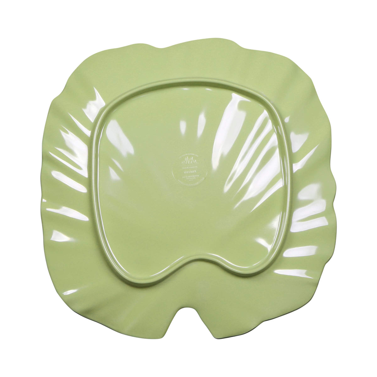 Medium Palm Leaf Plate by Elite Global Solutions – 11", Melamine, Design Green, Pack of 6, Model D1110PL-DG