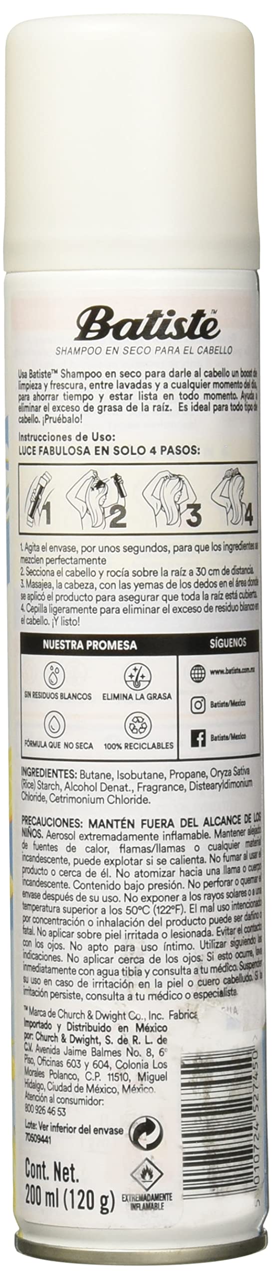 Dry Shampoo - Fresh - 6.73 Ounce (Pack of 2) by Batiste – 6.73 Fl Oz (Pack of 2), White, Pack of 2, Model 016392
