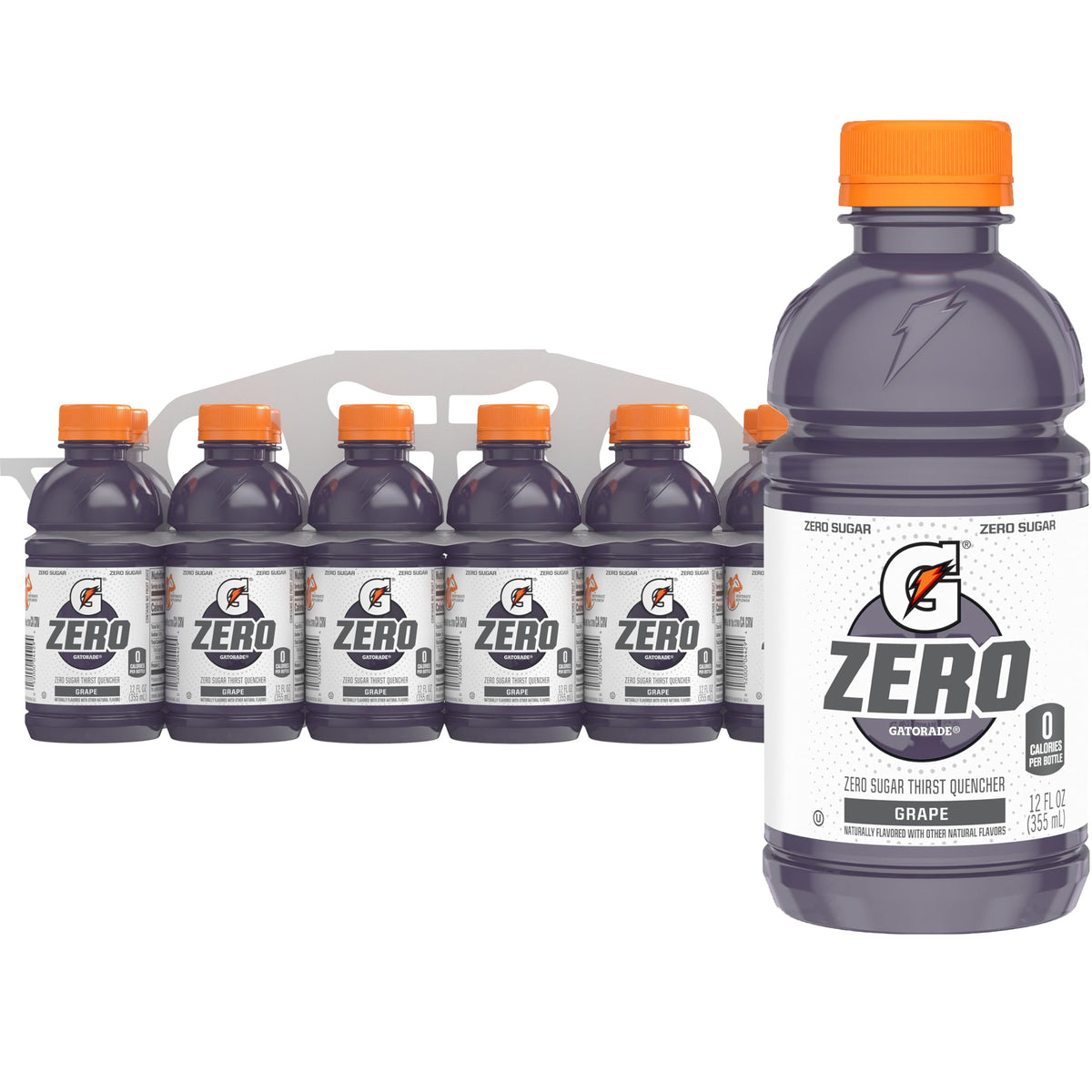Gatorade Zero Sugar Fierce Grape / 12 Fl Oz (Pack of 12) / purple Sports Drinks