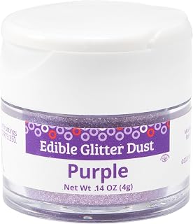 DecoPac Edible Glitter Dust | Purple | Edible Sparkle Powder For Cake Decorating, Cakes, Cupcakes, Cookies, and Donuts - 4g