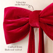 Oriental Cherry Giant Velvet Bow, 6 Feet Long, Red