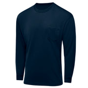 Men's Long-Sleeve Performance Core Pocket Tee by Red Kap – Large, Polycotton, Navy, Model SK2LNV RG L