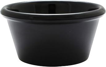 Thunder Group PL539BL1 Ramekin, 6 oz., 3-7/8" Dia., Round, Smooth, Dishwasher Safe, BPA Free, Plastic, Black, Pack of 12