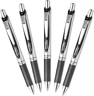 Pentel EnerGel Deluxe RTX Retractable Liquid Gel Pen,0.7mm, Fine Line, Metal Tip, Black Ink-Value set of 5 (With Our Shop Original Product Description)