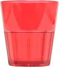 Thunder Group PLPCTB108RD Rocks Glass, 8 oz., Break-Resistant, Stackable, Anti-jam Locking tabs, Starburst® Pattern Base, Polycarbonate, Diamond, red, Pack of 12