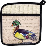 Betsy Drake PT145B Male Wood Duck Script Pot Holder