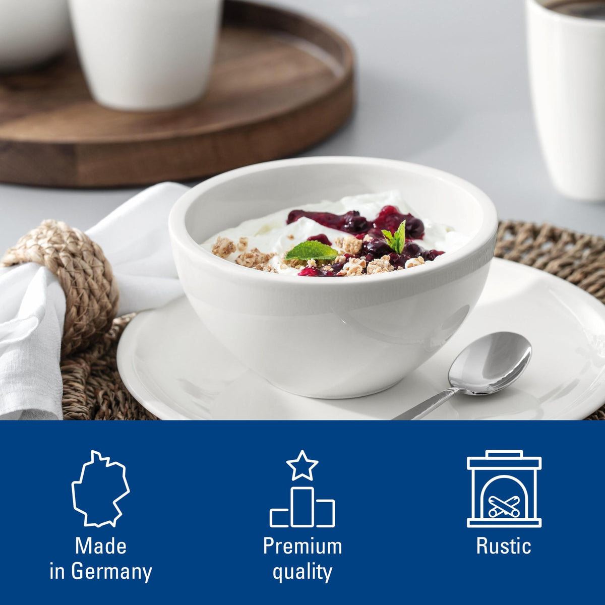 Artesano Original Collection Rice Bowl by Villeroy & Boch – 14.5 oz, 430 milliliters, Porcelain, Creamy White, Model 1041301900