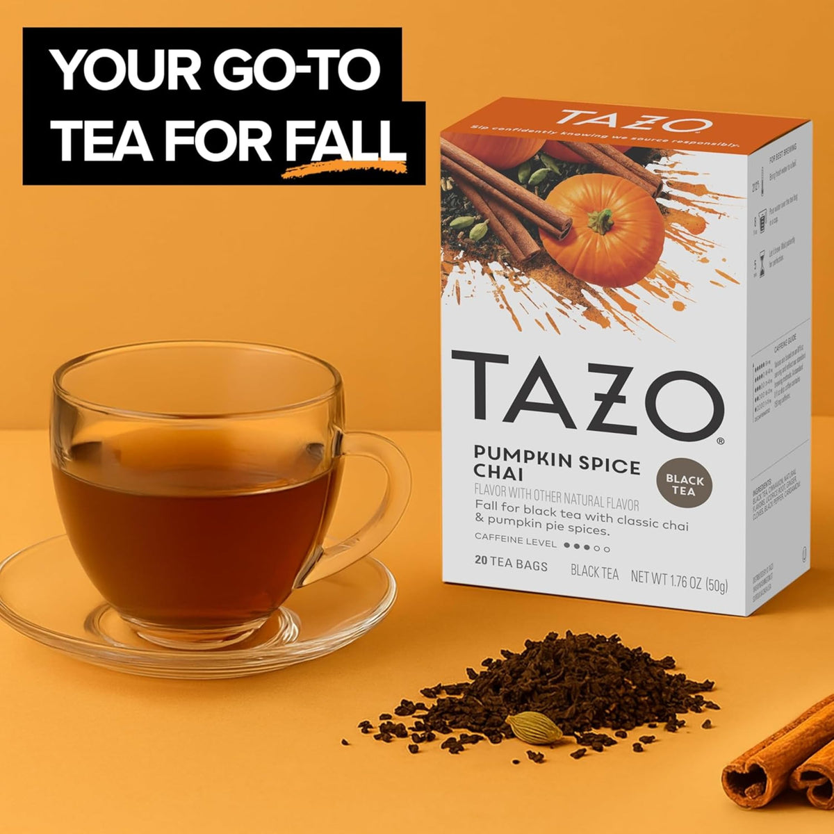Chai Tea Pumpkin Spice 60 Bags (3 Pack) by TAZO – 20 Count (Pack of 3), Pack of 3, Model 1066916382