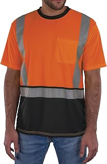 Ergodyne Unisex Adult Glowear 8286bk Essential Hi-vis T-Shirt - Type R, Class 2, Black Bottom