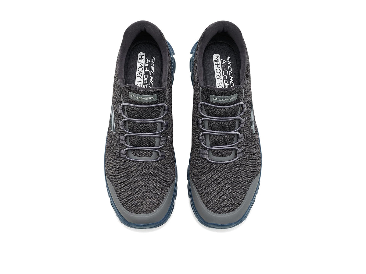 Men's Glide-Step Wallen Slip-On by Skechers – Mesh, Charchaol/Navy, Model 233019