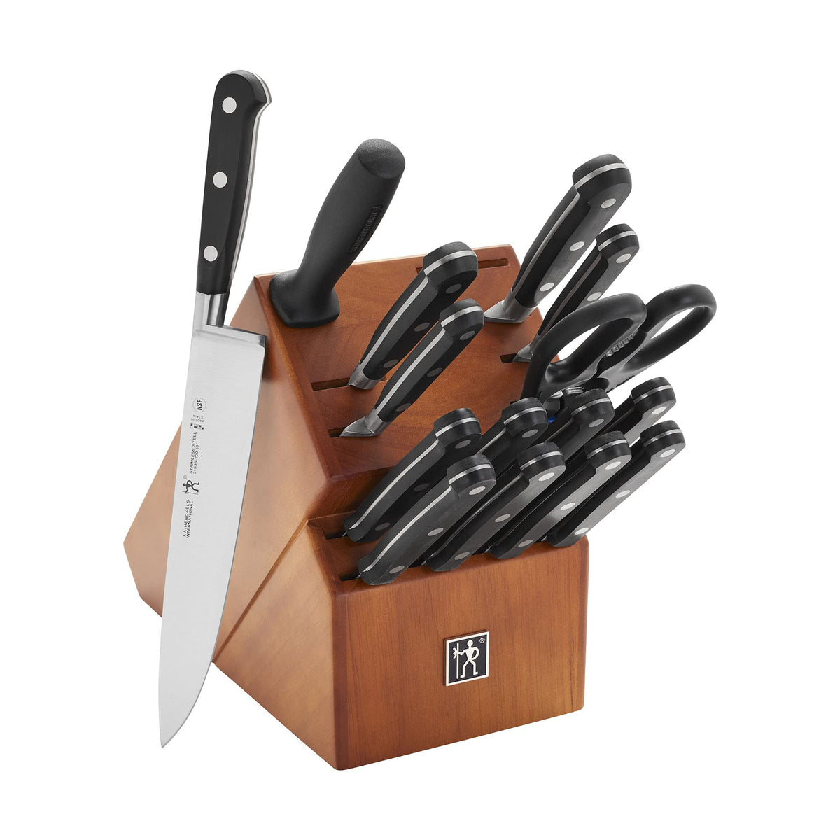 Couteau 16-pc Knife Block Set by HENCKELS – 16-pc, Stainless,Steel, Stainless Steel, Pack of 16, Model 31542-016