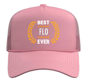 Best Flo Ever with Star Name Flo Trucker Hat with Adjustable Mesh Back by Flo Cool Personalised Name Desing – Polyester, Pink