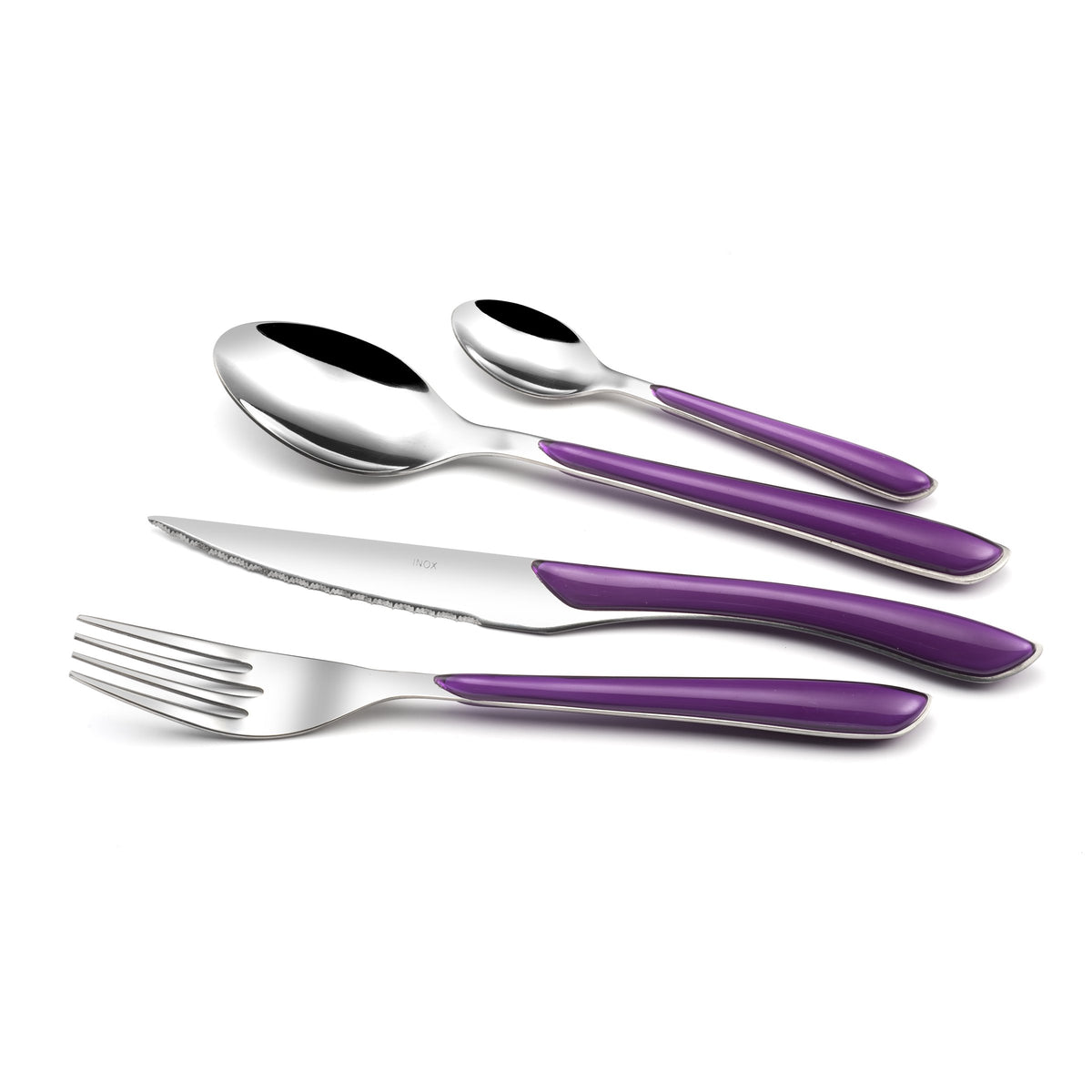Amefa 32 Piece Cutlery Set for 8 People / Purple / Modern Flatware Sets