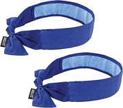 Ergodyne Chill Its Cooling Bandana, Lined with Evaporative PVA Material for Fast Cooling Relief, Tie for Adjustable Fit, Blue, 2-Pack