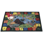 We Dig Dinosaurs 10'9" x 13'2" Area Rug in Color Multi by Joy Carpets – 10'9" x 13'2", Nylon, Red, Model 1459G