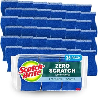 Scotch-Brite Zero Scratch Non-Scratch Scrub Sponges, 36 Pack