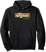 Vintage Sunset Stripes Abco, Arkansas Pullover Hoodie