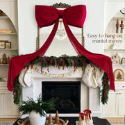 Oriental Cherry Giant Velvet Bow, 6 Feet Long, Red